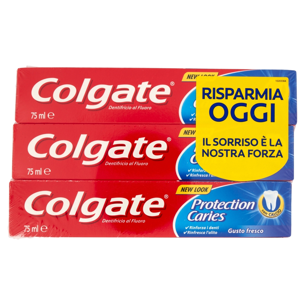Colgate dentifricio Protezione Carie con calcio 3x75 ml